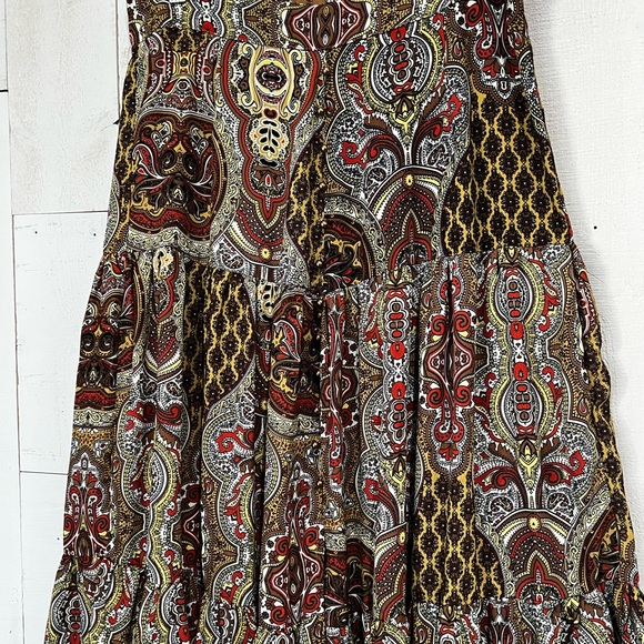 NWOT Boho High Waist Tiered Multicolored Maxi Skirt - Picture 8 of 16